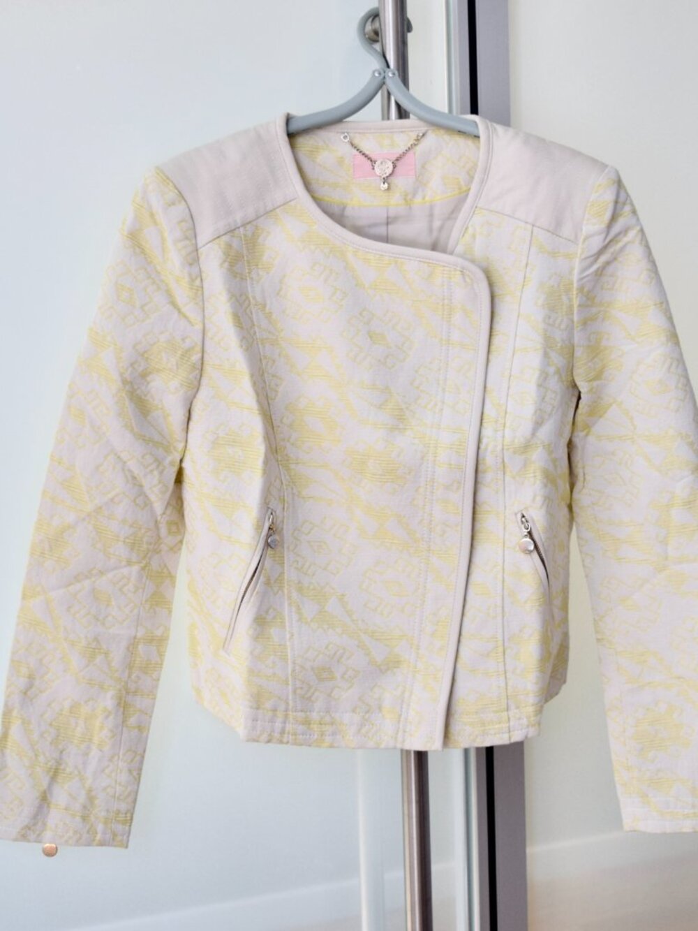 Yellow White Flora Long Sleeve Jacket - Roem